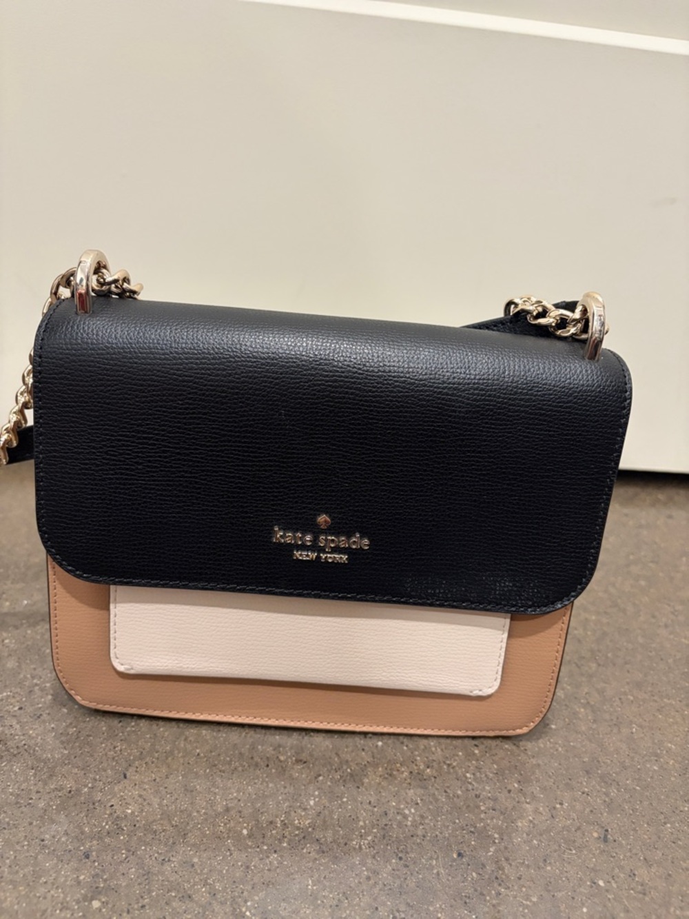 kate spade Black, Beige & Cream Colorblock Crossbody Bag
